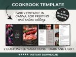 Cookbook Recipe Template Editable, Canva Recipes, Customizable Recipe Book Template, Editable Kitchen Cookbook Template, DIY Recipe Cookbook