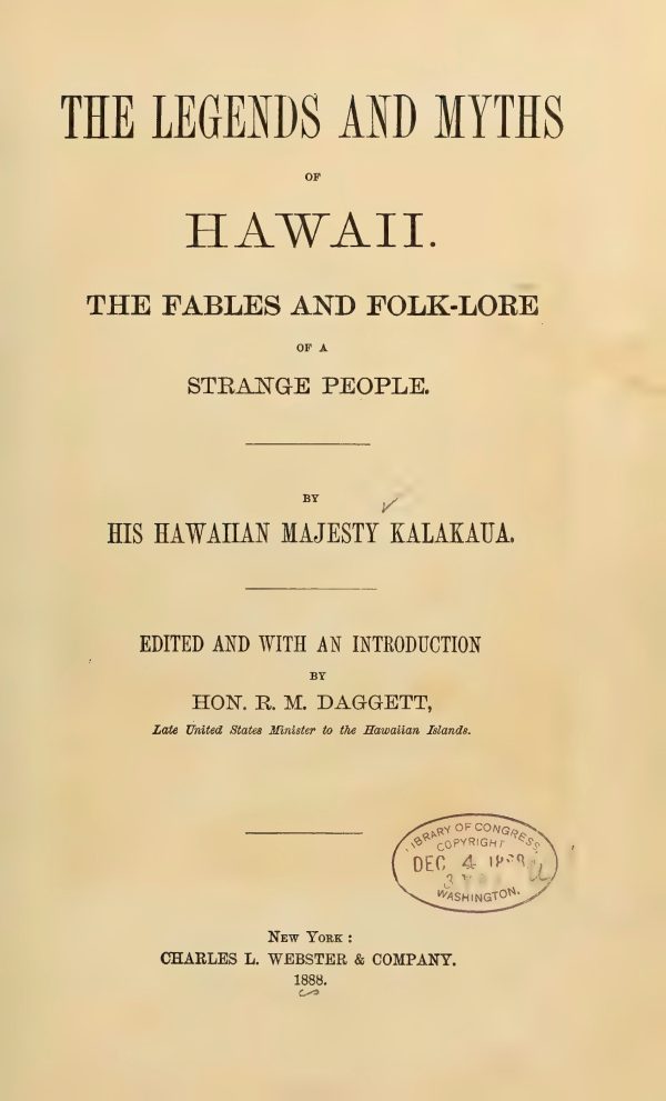 HAWAII MYTHS LEGENDS - The Myths and Legends of Hawaii, Vintage Book (1888), Hawaiian Folklore, History, Old Book, Illustrated, Pdf 566 pg