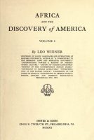 1920 - 1922 Africa and the Discovery of America Vol. 1 by Leo Weiner Instant Download Digital PDF Files Public Domain