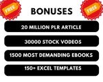 12 Million Ebooks, 12 Million PLR Articles, Bonus with reseller rights, 12M Ebooks bundle, EBook collection