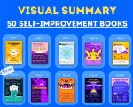 10x Your Growth in a Month: 50 Self-Help Books Visual Summaries | 3-Minute Reads | Self-Improvement | 2024 edition | Free Notion trackers