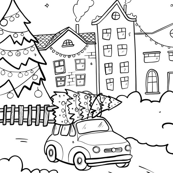 Advent Coloring Calendar, Christmas Countdown Coloring Calendar, A Brighter Year