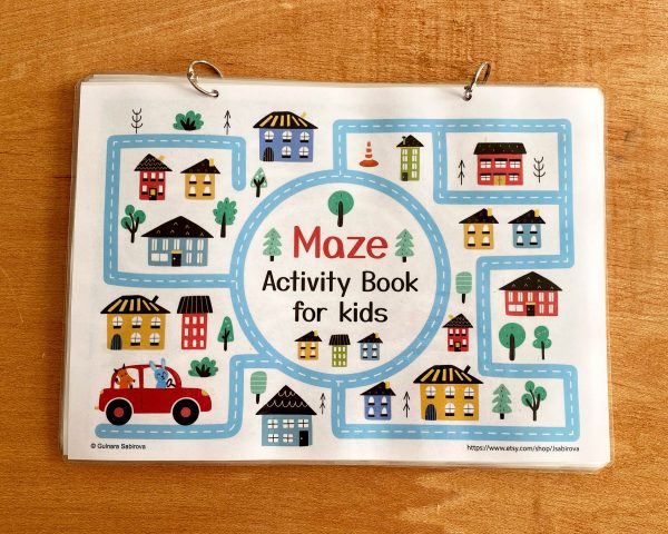 Maze activity book Printable, busy book for toddlers maze spells maze printing book PDF baby kids activity book Presse binder Puzzle book