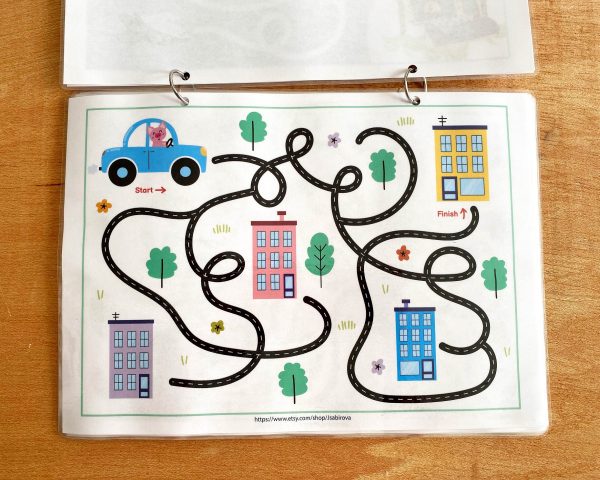 Maze activity book Printable, busy book for toddlers maze spells maze printing book PDF baby kids activity book Presse binder Puzzle book