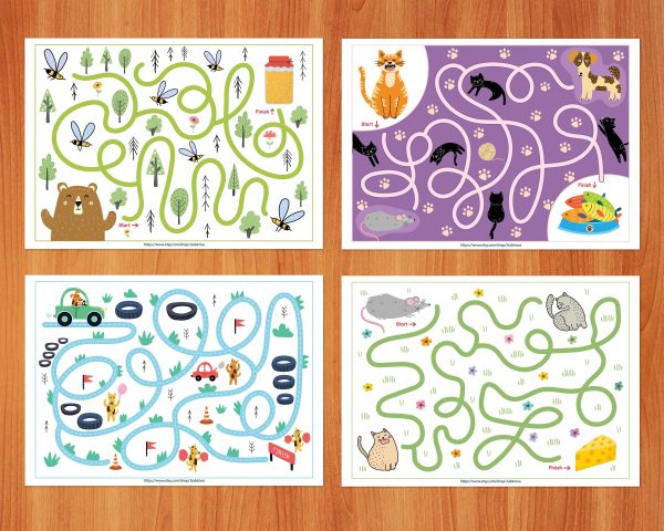 Maze activity book Printable, busy book for toddlers maze spells maze printing book PDF baby kids activity book Presse binder Puzzle book