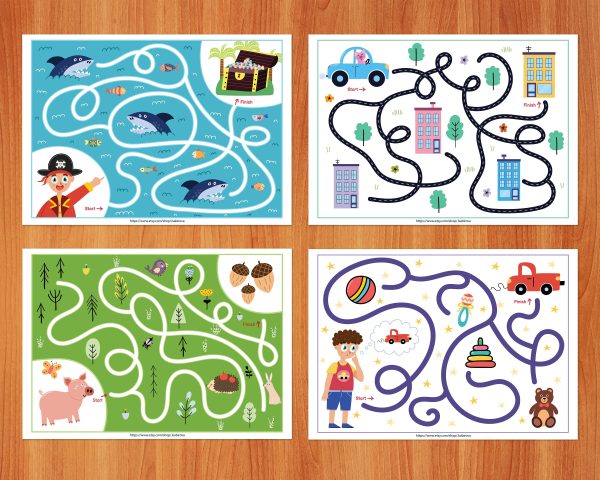 Maze activity book Printable, busy book for toddlers maze spells maze printing book PDF baby kids activity book Presse binder Puzzle book