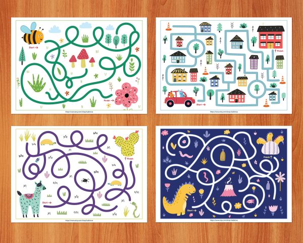 Maze activity book Printable, busy book for toddlers maze spells maze printing book PDF baby kids activity book Presse binder Puzzle book