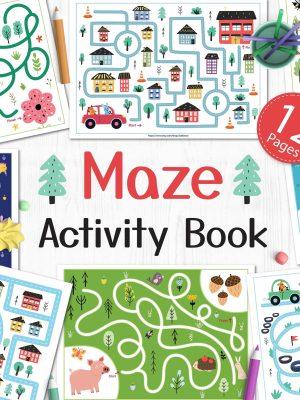 Maze activity book Printable, busy book for toddlers maze spells maze printing book PDF baby kids activity book Presse binder Puzzle book