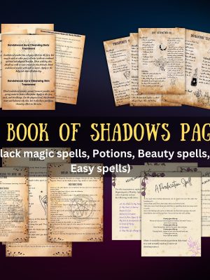 57 Book of shadows pages, witchcraft Printable grimoire pages, witch spell book, occult, spells and rituals, forest page