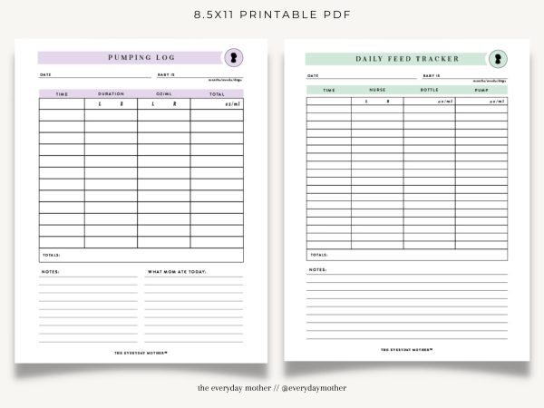 Printable Baby Essential Tracking Bundle |DIY baby tracking log |Feed logPomplogbook |Diary for newbornsThe everyday mother
