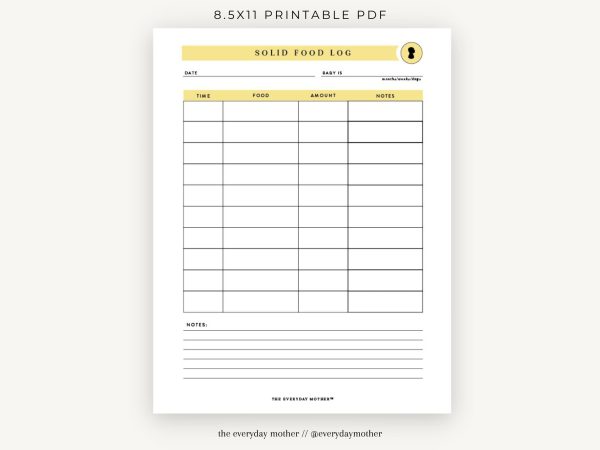Printable daily baby-fixed food log bookDIY baby tracking log |Feed logPomplogbook |Diary for newbornsThe everyday mother