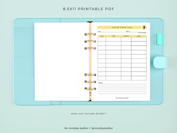 Printable daily baby-fixed food log bookDIY baby tracking log |Feed logPomplogbook |Diary for newbornsThe everyday mother