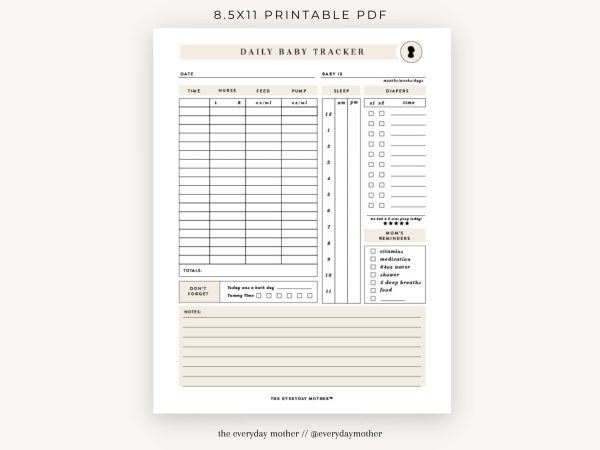 Printable Baby Essential Tracking Bundle |DIY baby tracking log |Feed logPomplogbook |Diary for newbornsThe everyday mother