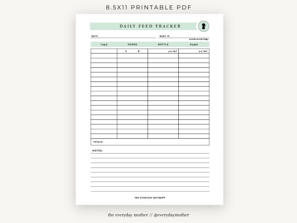 Printable daily baby food log |DIY baby tracking log |Feed logPomplogbook |Diary for newbornsThe everyday mother
