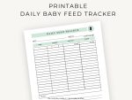 Printable daily baby food log |DIY baby tracking log |Feed logPomplogbook |Diary for newbornsThe everyday mother
