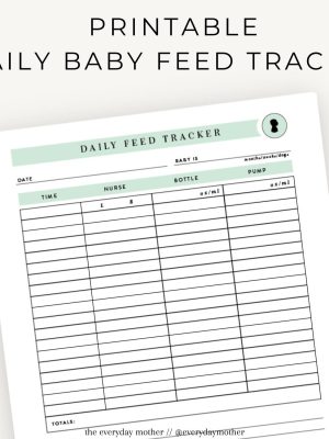 Printable daily baby food log |DIY baby tracking log |Feed logPomplogbook |Diary for newbornsThe everyday mother