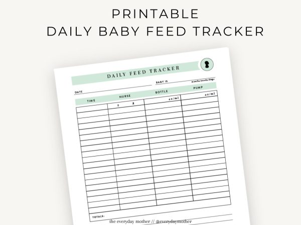 Printable daily baby food log |DIY baby tracking log |Feed logPomplogbook |Diary for newbornsThe everyday mother
