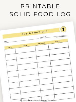 Printable daily baby-fixed food log bookDIY baby tracking log |Feed logPomplogbook |Diary for newbornsThe everyday mother