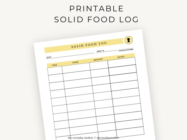 Printable daily baby-fixed food log bookDIY baby tracking log |Feed logPomplogbook |Diary for newbornsThe everyday mother
