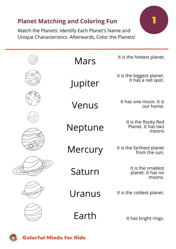 The solar system: Travel over planets.The activity book for children