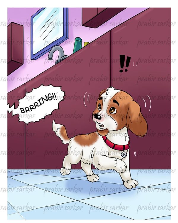 Adapted dog children book illustration