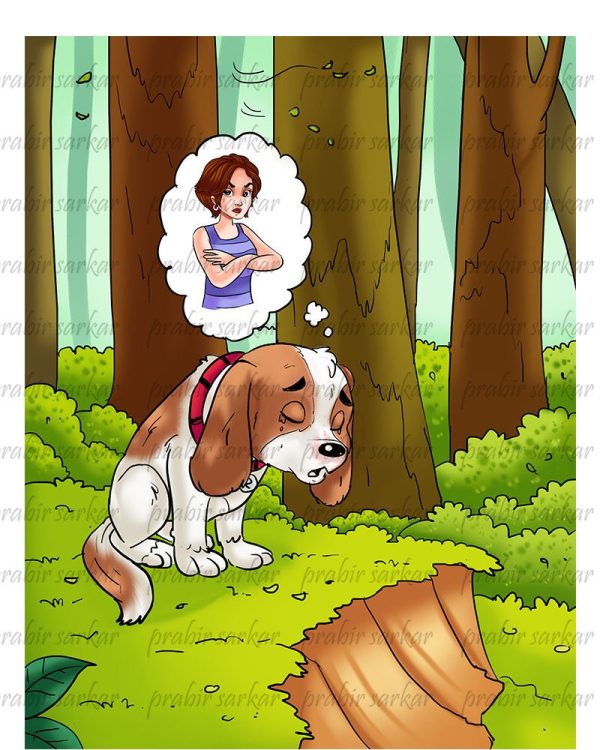 Adapted dog children book illustration