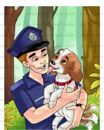 Adapted dog children book illustration
