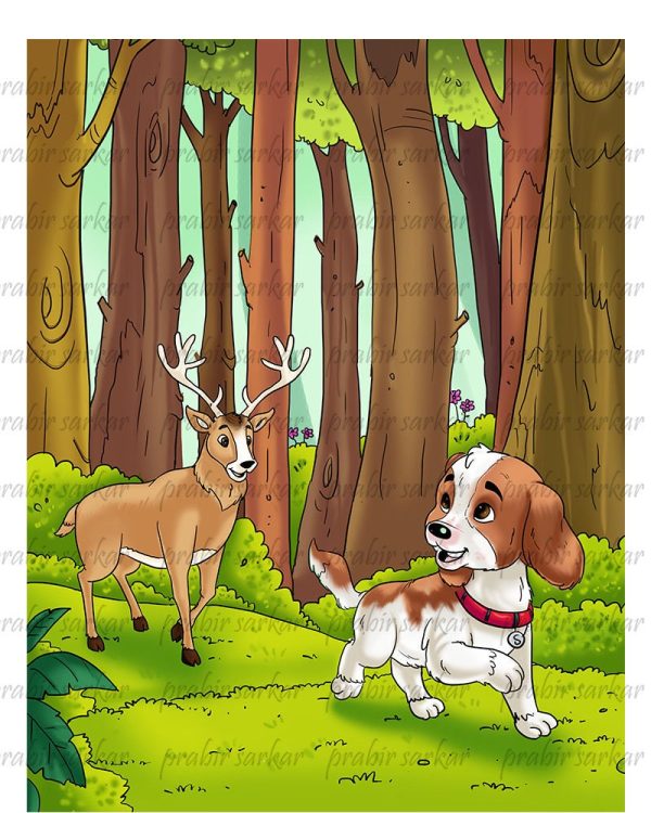 Adapted dog children book illustration