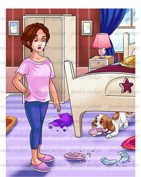 Adapted dog children book illustration