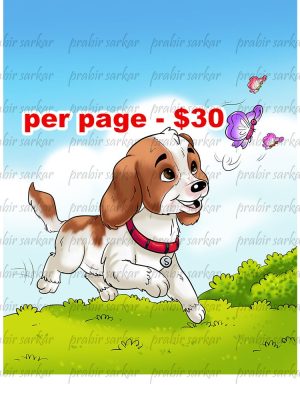 Adapted dog children book illustration