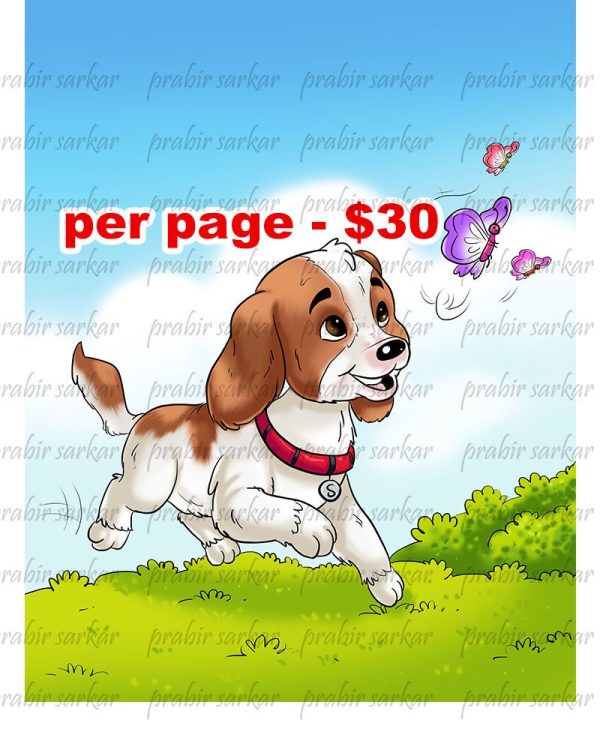 Adapted dog children book illustration
