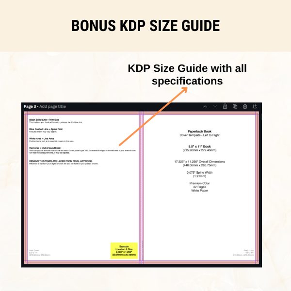 Template for picture booklet 8.5 x 11 |Canva KDP template |Design of Boekomslag |adapted book cover |KDP Canva semplatepaperback book cover