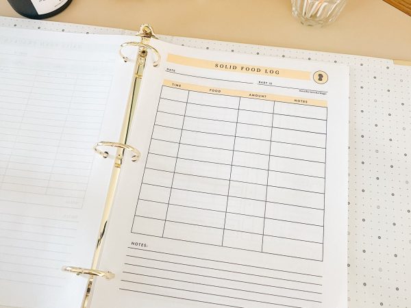Printable daily baby-fixed food log bookDIY baby tracking log |Feed logPomplogbook |Diary for newbornsThe everyday mother