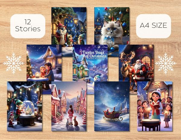 Short stories before going to sleep for Christmas |Digital Story Book for Children |PDF/Printable e-book Download12 short stories