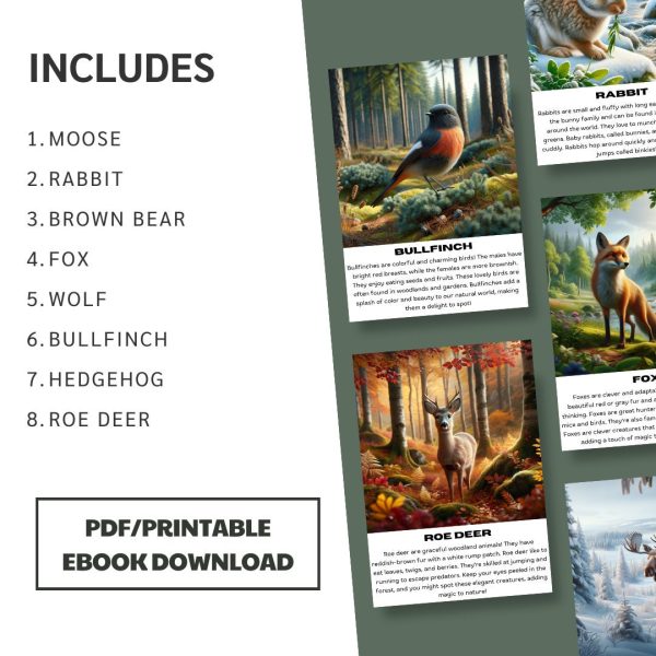 Ebook for childrenNordic animalsDigital Story Book for Children |PDF/Printable e-book Download