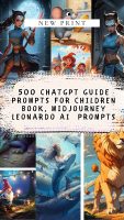 500 ChatGPT guide Prompts for Children's Book, Midjourney Leonardo AI Prompts for children's book story, AI image make from Prompt, Bonus Add