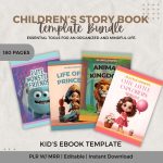 Children's story books and e-book template, children's books, editable children's e-book, Our, editable in Canva, e-book template