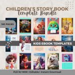 Children's story books and e-book template, children's books, editable children's e-book, Our, editable in Canva, e-book template