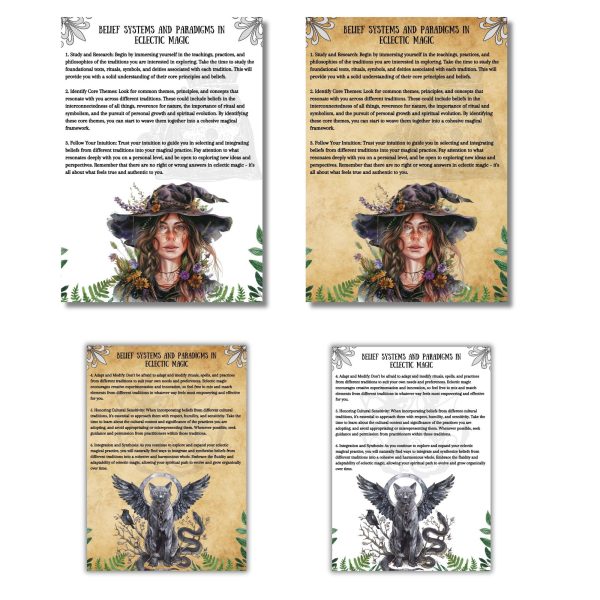 Secret Eclectic Magical Grimoire Pages, Wicca rituals, Book of shadows, eclectic witchcraft, pagan, witch-like printable, forest pages