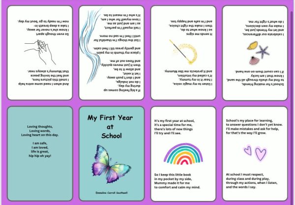 My first year at school (daddy to child/green) a foldable booklet in pocket size for your child who goes to school