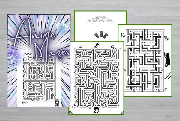Anime mazzel book, 30 printable pages, maze for children, instant download, brain teaser game, maze play, kids activity book