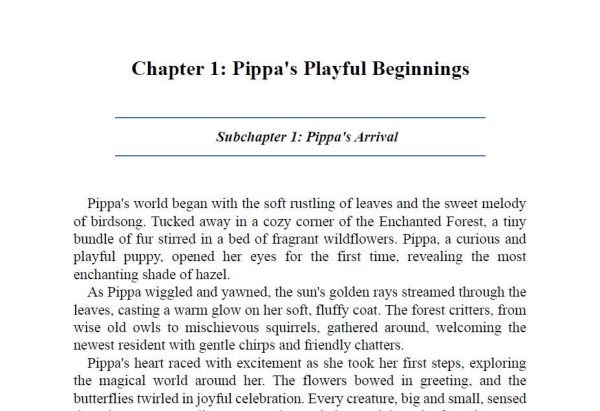 Pippa's Paws for Compassion - Digital Children's Book /PDF - Download prints - Story before bedtime - Educational pleasure 3-8 Age - contains 82 pages