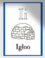 Alphabet coloring book with a mix of animals, instruments, food and items