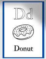 Alphabet coloring book with a mix of animals, instruments, food and items