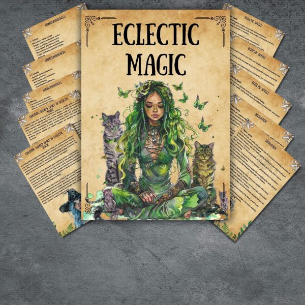 Secret Eclectic Magical Grimoire Pages, Wicca rituals, Book of shadows, eclectic witchcraft, pagan, witch-like printable, forest pages