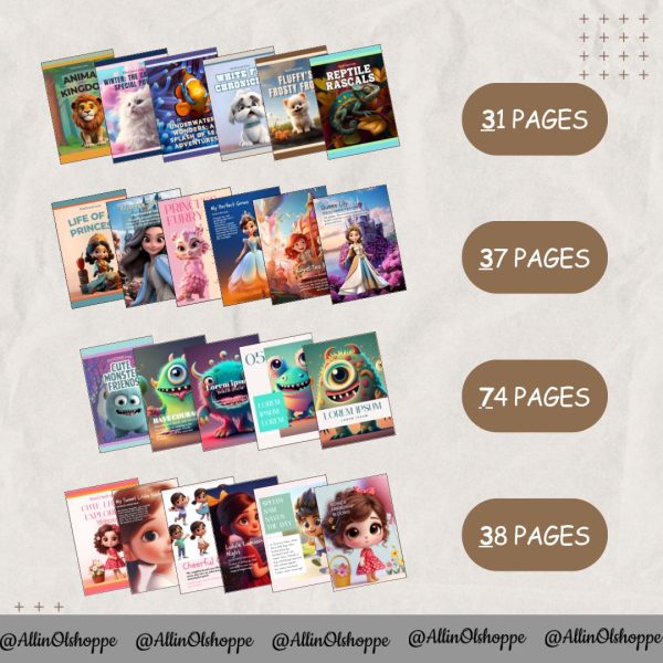 Children's story books and e-book template, children's books, editable children's e-book, Our, editable in Canva, e-book template