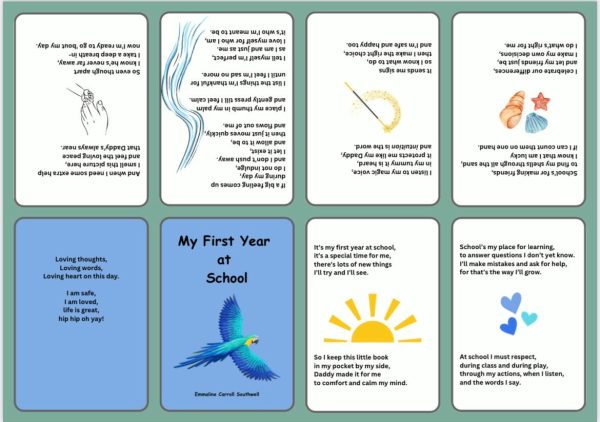 My first year at school (from mother to child/purple) a foldable booklet in pocket size for your child who goes to school