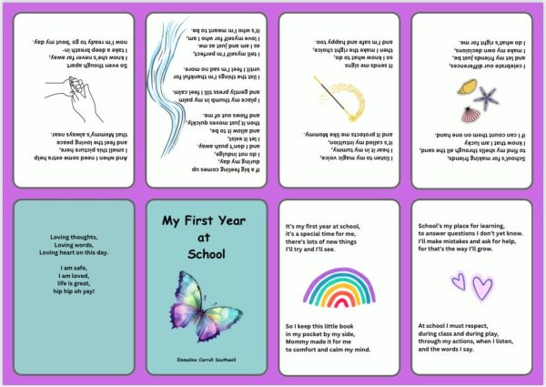 My first year at school (from mother to child/purple) a foldable booklet in pocket size for your child who goes to school