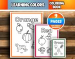 Learn colors for children - Pre -school learning - Download coloring book directly - ready to print