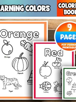 Learn colors for children - Pre -school learning - Download coloring book directly - ready to print
